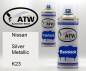 Preview: Nissan, Silver Metallic, K23: 400ml Sprühdose + 400ml Klarlack - Set, von ATW Autoteile West.